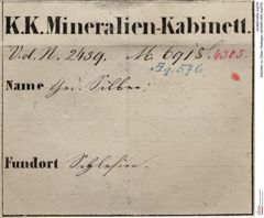 Etiketten zu Silber Gediegen (NHMW-MIN-Aq576)